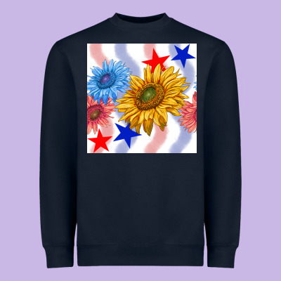 Patriotic Sunflowers Heavyweight Sweatshirt Designed By Bundleandbundleshop