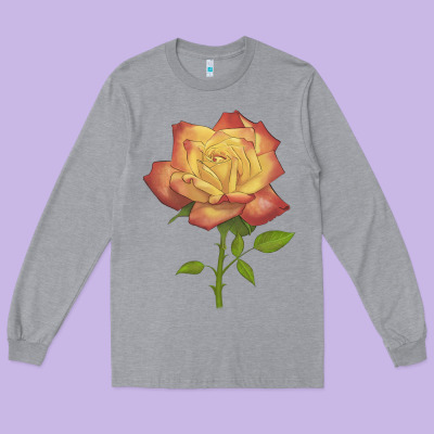 Rainbow's End Rose Long Sleeve Tee Designed By Lillyallendesigns