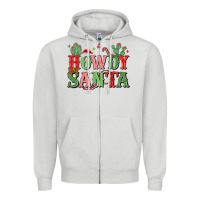 Dove Grey howdy santa Zipper Hoodie - MaliasSmallBusiness