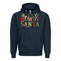 Navy howdy santa Zipper Hoodie - MaliasSmallBusiness