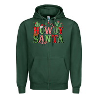 Sports Green howdy santa Zipper Hoodie - MaliasSmallBusiness
