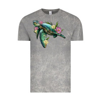 Cloud Rock sea turtle with lotus Vintage Tee - Artiststas