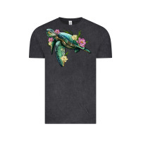 Vintage Black sea turtle with lotus Vintage Tee - Artiststas