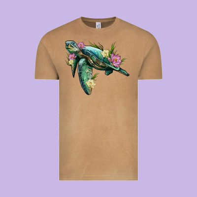 Sea Turtle With Lotus Vintage Tee Designed By Artiststas