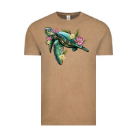 Vintage Coffee sea turtle with lotus Vintage Tee - Artiststas