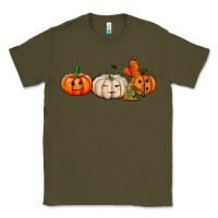 Army Green pumpkins face Classic Tee - AdoDesignShop