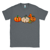 Charcoal Heather pumpkins face Classic Tee - AdoDesignShop