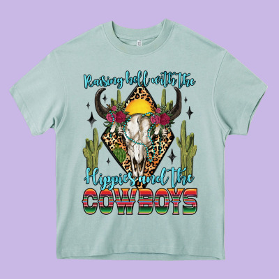 Heavy Core Tee raising hell with the hippies and the cowboys