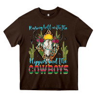 Chocolate Brown raising hell with the hippies and the cowboys Heavy Core Tee - Zillion Design Studio