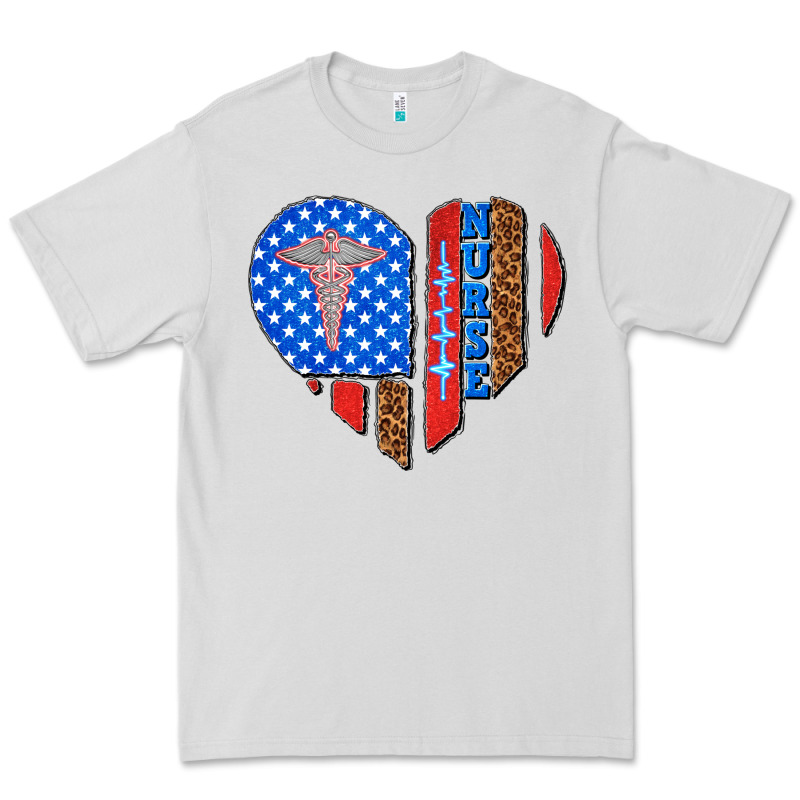 4th Of July Nurse Heart Flag Premium Tee by texasbilliewilder | Teevron