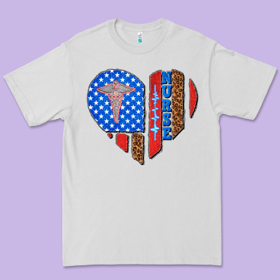 4th Of July Nurse Heart Flag Premium Tee Designed By Texasbilliewilder