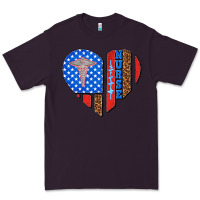 Plum 4th of july nurse heart flag Premium Tee - texasbilliewilder