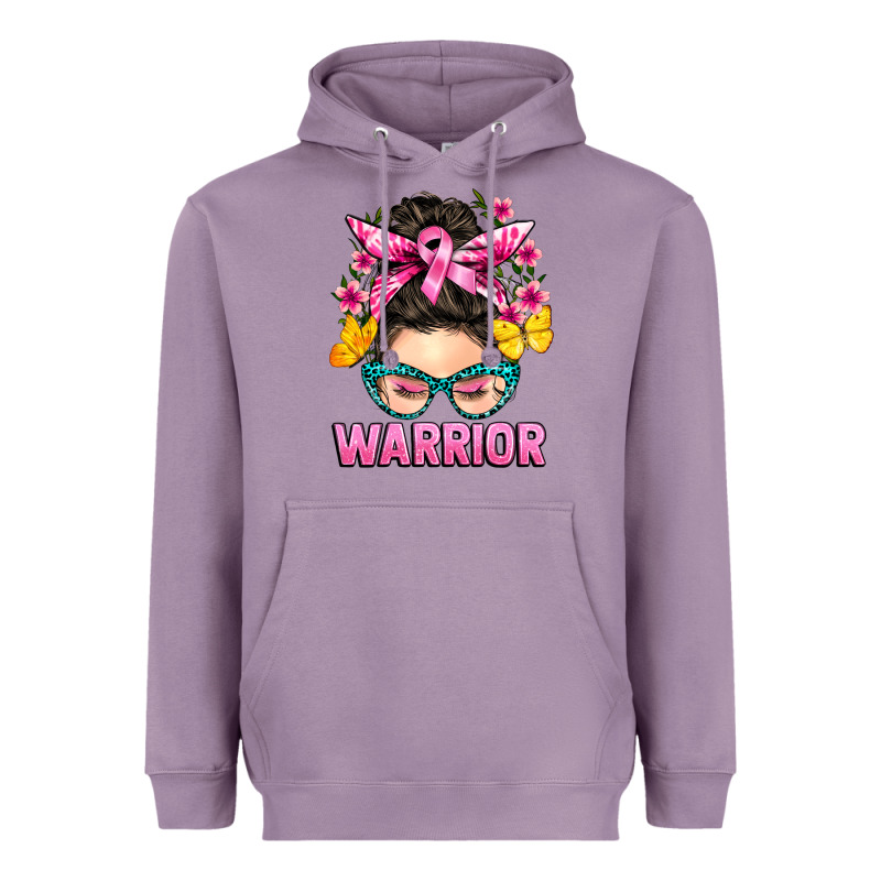Cancer Warrior Messy Bun Heavyweight Hoodie by BarkalooDesign | Teevron