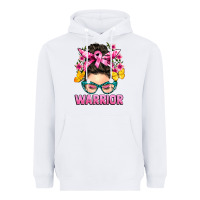 White cancer warrior messy bun Heavyweight Hoodie - BarkalooDesign