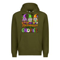Army Green halloween with my gnomies Premium Hoodie - texasbilliewilder