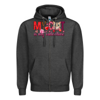 Charcoal Heather my cat is my valentine Zipper Hoodie - NancyCooperArtShop