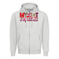 Dove Grey my cat is my valentine Zipper Hoodie - NancyCooperArtShop