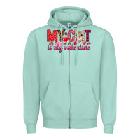 Seafoam my cat is my valentine Zipper Hoodie - NancyCooperArtShop