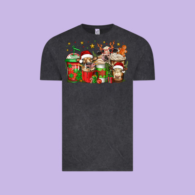 Christmas Cows Coffee Vintage Tee Designed By Jasminsmagicworld