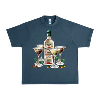 Midnight Navy martini glasses and martini bottle Urban Heavy Tee - AdoDesignShop