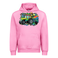 Fuchsia Pink Autism farm tractor Urban Hoodie - CowGirlArtShop