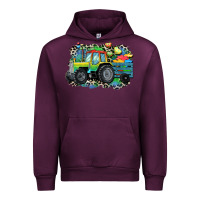 Mauve Wine Autism farm tractor Urban Hoodie - CowGirlArtShop