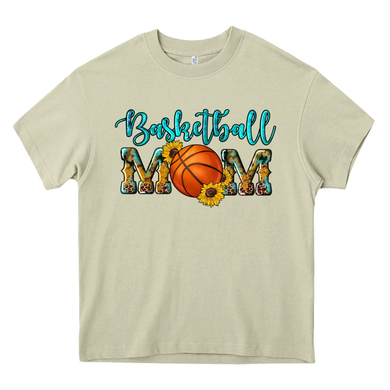 Western Leopard Camouflage Sunflowers Glitter Mom Basketball Heavy Core Tee by Artiststas | Teevron