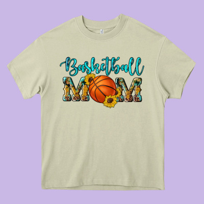 Western Leopard Camouflage Sunflowers Glitter Mom Basketball Heavy Core Tee Designed By Artiststas
