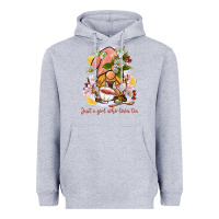 Just A Girl Who Loves Tea Gnome Heavyweight Hoodie | Teevron
