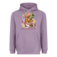 Lavender just a girl who loves tea gnome Heavyweight Hoodie - BarkalooDesign