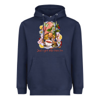 Navy just a girl who loves tea gnome Heavyweight Hoodie - BarkalooDesign