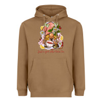 Toasted Coconut just a girl who loves tea gnome Heavyweight Hoodie - BarkalooDesign