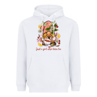 White just a girl who loves tea gnome Heavyweight Hoodie - BarkalooDesign