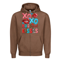 Chestnut xo xo hugs and kisses Zipper Hoodie - NancyCooperArtShop