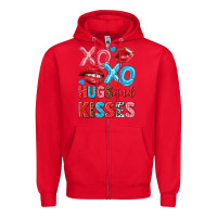 Red xo xo hugs and kisses Zipper Hoodie - NancyCooperArtShop