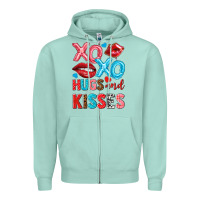 Seafoam xo xo hugs and kisses Zipper Hoodie - NancyCooperArtShop