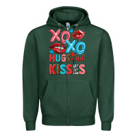 Sports Green xo xo hugs and kisses Zipper Hoodie - NancyCooperArtShop