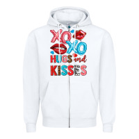White xo xo hugs and kisses Zipper Hoodie - NancyCooperArtShop