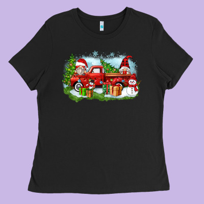 Christmas Gnomes Truck Ladies Tee Designed By Zillion Design Studio