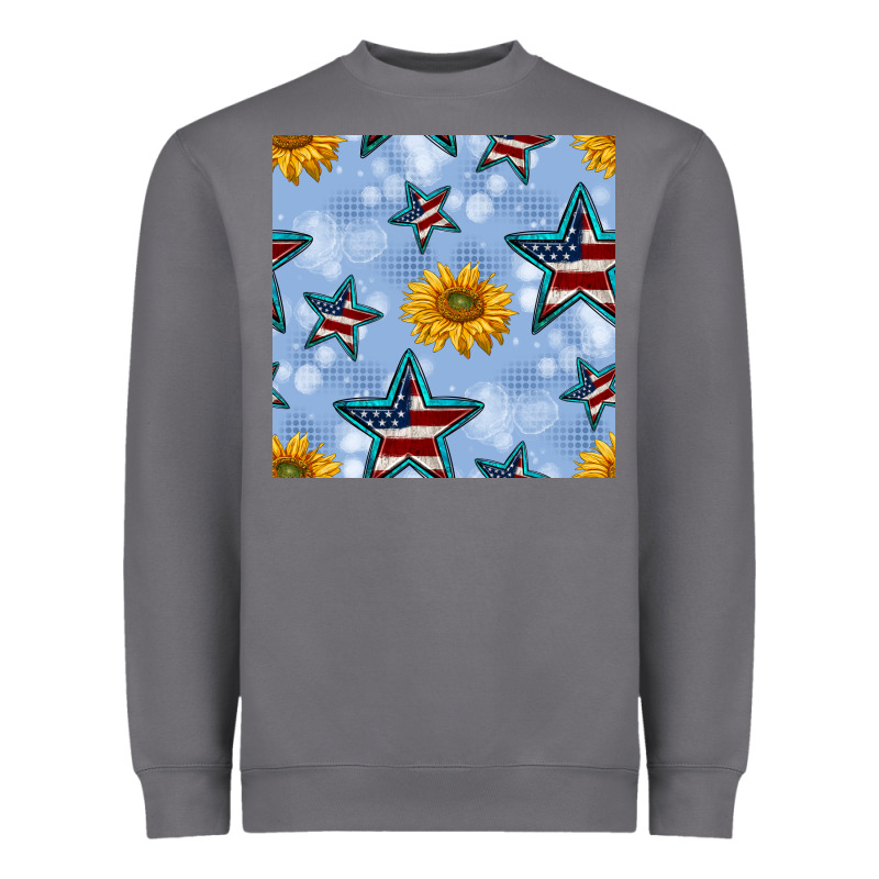 Patriotic Stars And Sunflower Heavyweight Sweatshirt by BundleAndBundleShop | Teevron