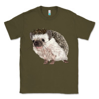 Army Green Hedgehog Illustrations Classic Tee - LillyAllenDesigns