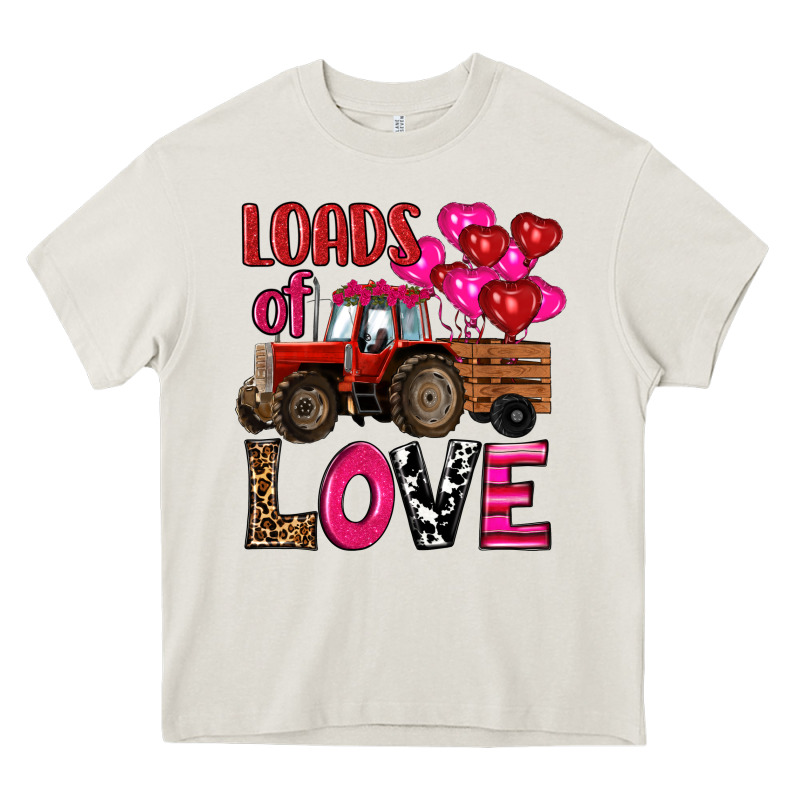 Valentine's Day Loads Of Love Tractor With Pin Heart Balloons Heavy Core Tee by RanaPortraitStore | Teevron