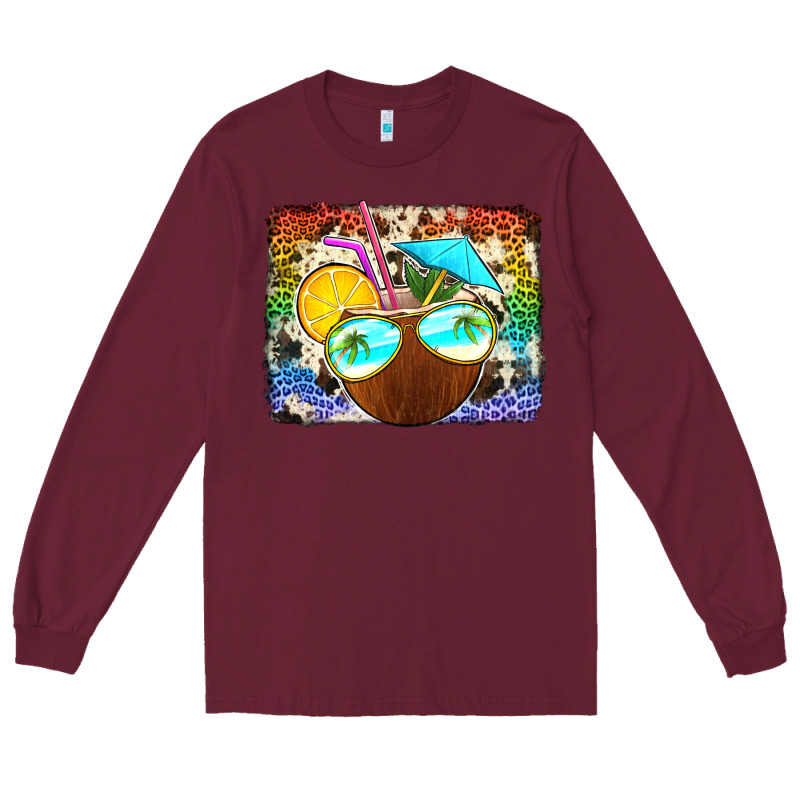 Coconut Drink With Sunglasses Long Sleeve Tee by Jasminsmagicworld | Teevron