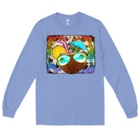 Colony Blue coconut drink with sunglasses Long Sleeve Tee - Jasminsmagicworld