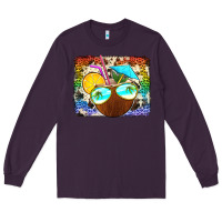 Plum coconut drink with sunglasses Long Sleeve Tee - Jasminsmagicworld