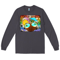 Smoke coconut drink with sunglasses Long Sleeve Tee - Jasminsmagicworld