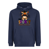 Navy one spooky hair stylist Heavyweight Hoodie - BarkalooDesign