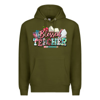 Army Green blessed teacher school Premium Hoodie - NancyCooperArtShop