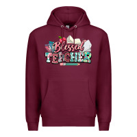 Burgundy blessed teacher school Premium Hoodie - NancyCooperArtShop
