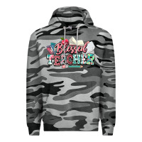 Slate Camo blessed teacher school Premium Hoodie - NancyCooperArtShop